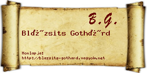 Blázsits Gothárd névjegykártya
